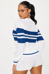 In The League Sweater Short Set - White/combo