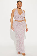 So Polished Tweed Skirt Set - Pink