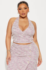 So Polished Tweed Skirt Set - Pink