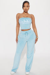Von Dutch Velour Tube Top - Blue