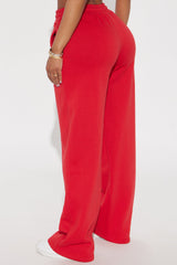 Von Dutch Timeless Wide Leg Pant - Red/White