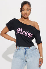 Cause I'm Too Messy Baby Tee - Black