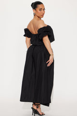 Wandering Daydreams Midi Skirt Set - Black