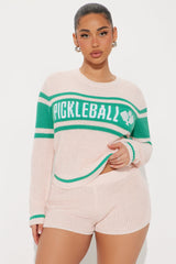 In The League Sweater Short Set - Pink/combo