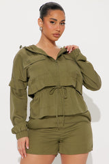 Safari Vibe Cargo Short Set - Olive