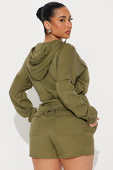 Safari Vibe Cargo Short Set - Olive