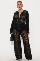 Saint Tropez Crochet Pant Set - Black