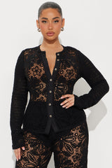 Saint Tropez Crochet Pant Set - Black