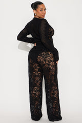 Saint Tropez Crochet Pant Set - Black