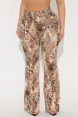 Take It Easy Leopard Flare Pant - Brown/combo