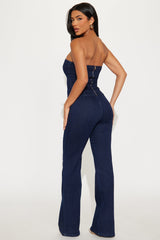 Olivia Denim Pant Set - Dark Wash