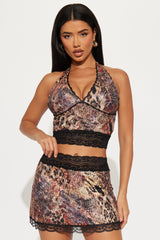 Out Of The Jungle Skirt Set - Brown