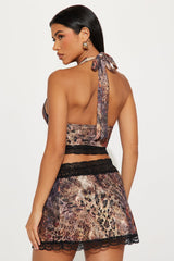 Out Of The Jungle Skirt Set - Brown