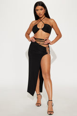 Say Less Maxi Skirt Set - Black