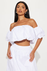 Wandering Daydreams Midi Skirt Set - White