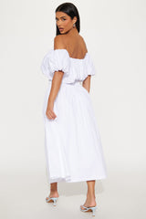 Wandering Daydreams Midi Skirt Set - White