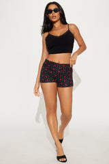 Lovers Only Foldover Waistband Short - Black/combo