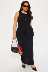 Alina Vest And Maxi Skirt Set - Black
