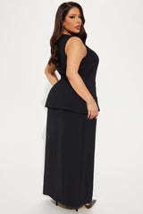 Alina Vest And Maxi Skirt Set - Black