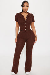 Raven Cozy Pant Set - Brown