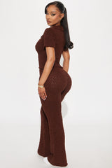 Raven Cozy Pant Set - Brown