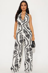 Toluca Halter Pant Set - White/Black