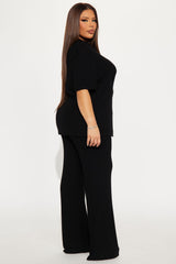 Calli Crochet Pant Set - Black