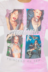 Aaliyah Split Washed Tee - Pink/combo