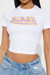 Von Dutch Graffiti Baby Tee - White/Gold