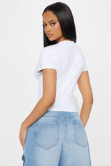 Von Dutch Graffiti Baby Tee - White/Gold