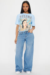 Time To Move On Tacked Baggy Jeans - Medium Wash