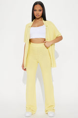 Calli Crochet Pant Set - Yellow