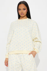 Gingham Girlie Sweatsuit Set - Yellow