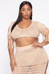 Get Away With It Crochet Skirt Set - Cream
