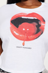 Guilty Pleasures Fitted Tee - White