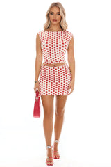 Lexi Polka Dot Skirt Set - Red/combo