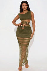 Midnight Dawn Skirt Set - Green