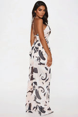 Costal Elegance Pant Set - Cream/combo