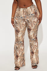 Take It Easy Leopard Flare Pant - Brown/combo