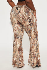 Take It Easy Leopard Flare Pant - Brown/combo