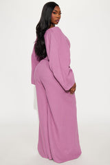 Isabella Gauze Pant Set - Plum