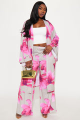 Como La Flor Kimono Pant Set - Sand/combo