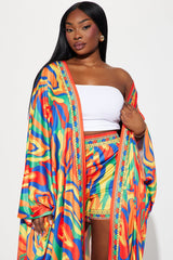 Forever With You Kimono Short Set - Yellow/combo