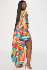 Forever With You Kimono Short Set - Yellow/combo