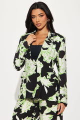 Into The Tropics Blazer Pant Set - Black/combo