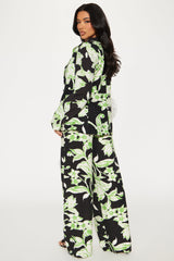 Into The Tropics Blazer Pant Set - Black/combo