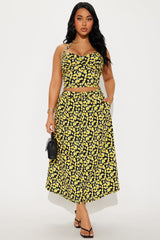 Lemon Fields Maxi Skirt Set - Black/combo