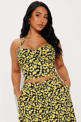 Lemon Fields Maxi Skirt Set - Black/combo