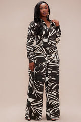 Sasha Satin Pant Set - Black/combo
