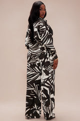 Sasha Satin Pant Set - Black/combo